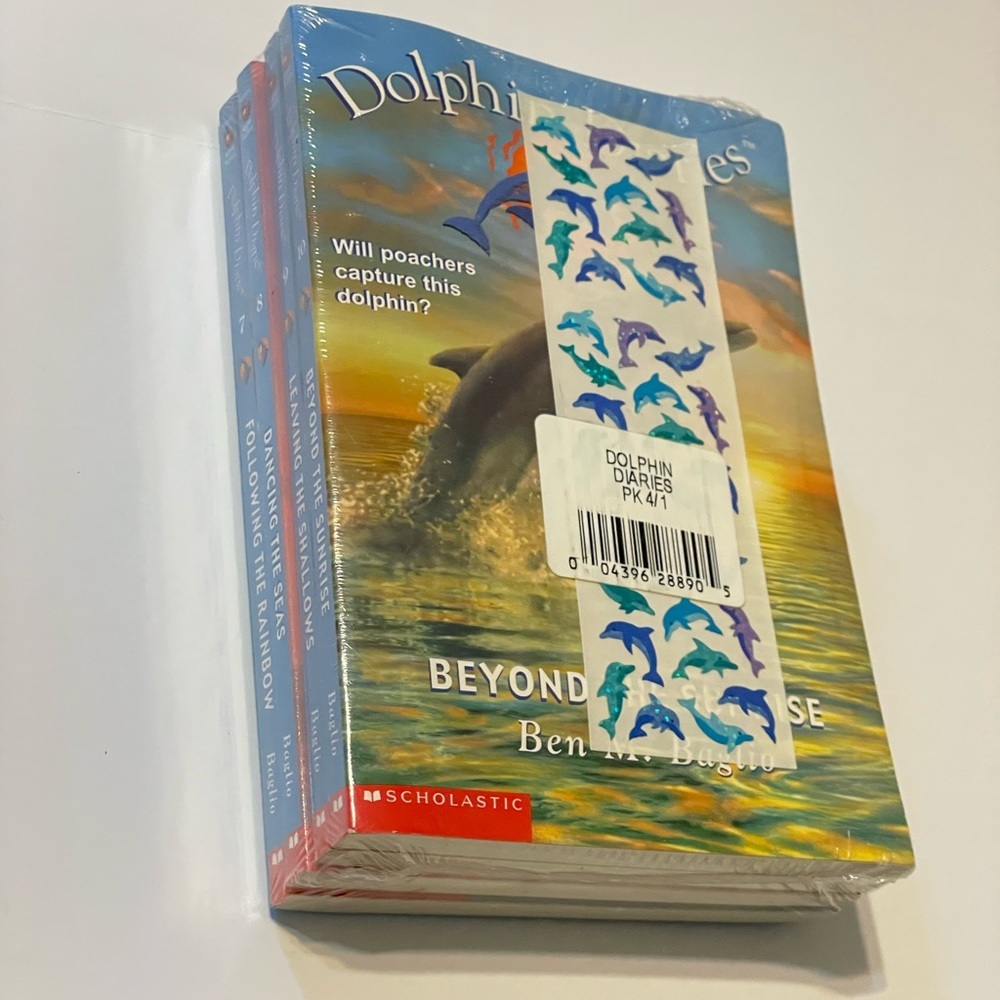 Dolphin Diaries series Children Books 7,8,9,10 by Ben M. Baglio Digest Paperback